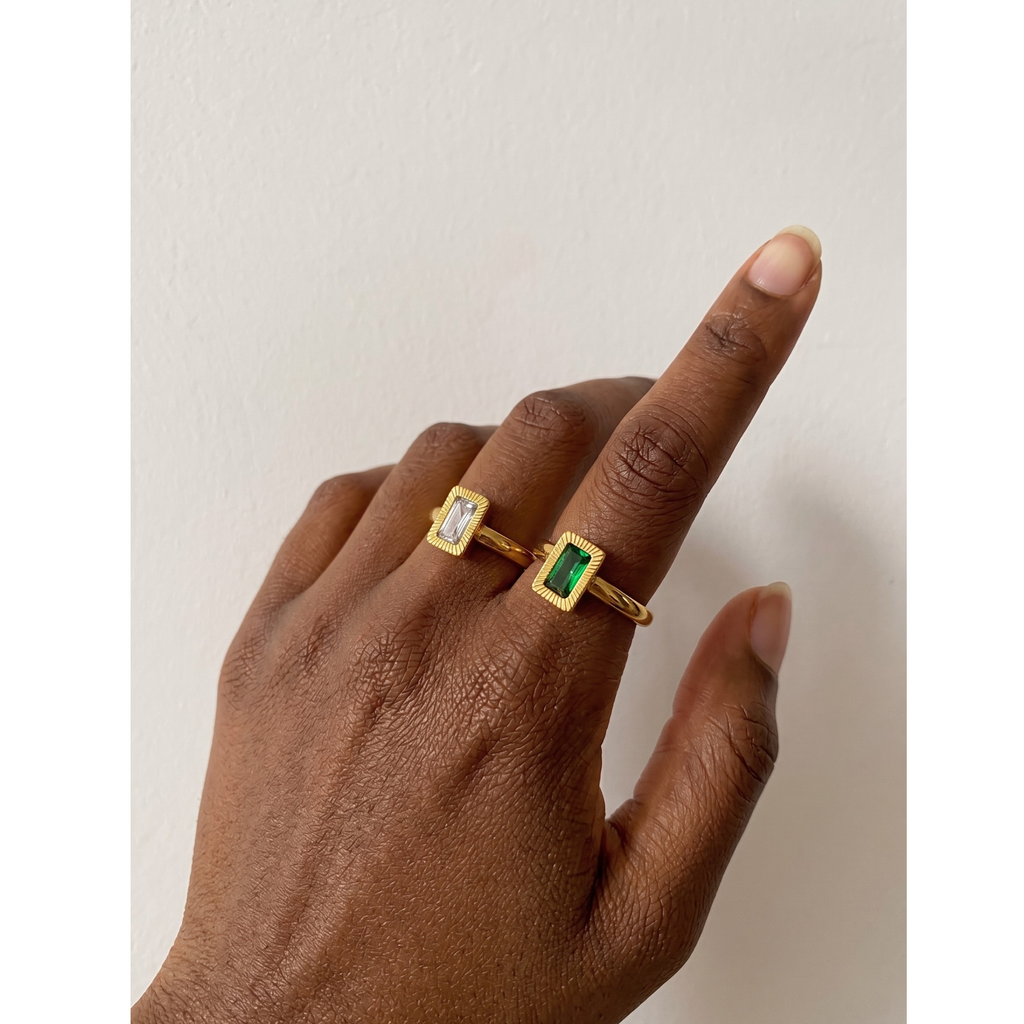 The Square Zircon Ring