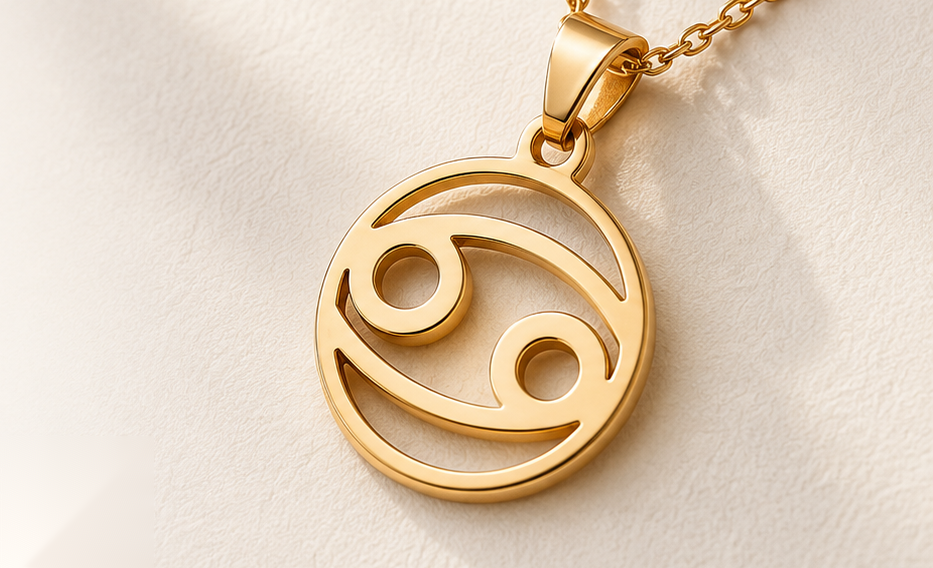 1935 zodiac pendant detail